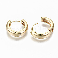 Brass Huggie Hoop Earrings&nbsp;X-KK-S356-151G-NF