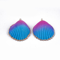 Spray Paint & Electroplate Sea Shell Pendants&nbsp;SSHEL-S261-04A