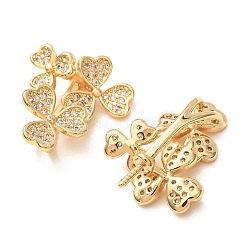 Brass Micro Pave Cubic Zirconia Screw Eye Peg Bails&nbsp;CU-K002-19G