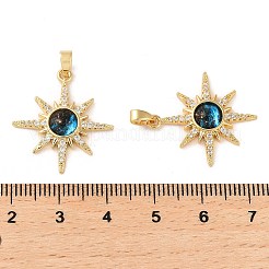 Rack Plating Brass Micro Pave Cubic Zirconia Pendants&nbsp;KK-C037-05G