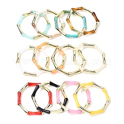 Plating Resin Beads Stretch Bracelets for Women&nbsp;BJEW-P374-02G