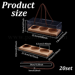 Folding Rectangle PET Plastic Portable Cupcake Gift Storage Box&nbsp;CON-WH0085-137B