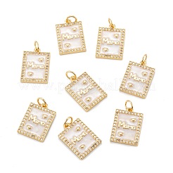 Mother's Day Brass Micro Pave Clear Cubic Zirconia Pendants&nbsp;ZIRC-A020-17G