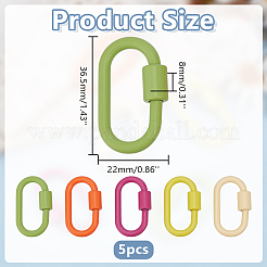 6Pcs 6 Styles Baking Paint Alloy Screw Locking Carabiners&nbsp;FIND-DR0002-08A
