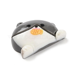 Cute Cat Eat Fish Opaque Resin Decoden Cabochons&nbsp;CRES-Q220-03D