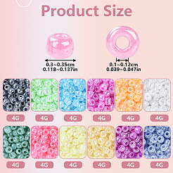 48G 12 Colors Transparent Colours Glass Seed Beads&nbsp;SEED-YW0002-72