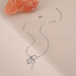Valentine's Day 304 Stainless Steel Crystal Rhinestone Pendant Necklaces&nbsp;WGE27DF-02