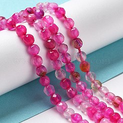 Faceted Natural Striped Agate/Banded Agate Beads Strands&nbsp;G-F447-4mm-H08
