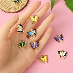 10Pcs 5 Colors Alloy Enamel Pendants&nbsp;ENAM-YW0003-78
