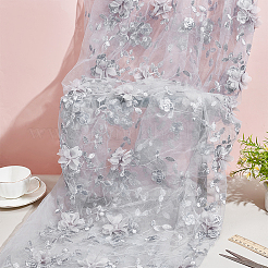 Flower Pattern Polyester Embroidery Fabric&nbsp;DIY-WH0888-486A