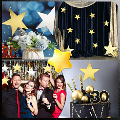 48Pcs 2 Colors Paper Glitter Star Wall Decoration&nbsp;AJEW-SP0001-16B