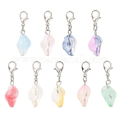 9Pcs Glass Conch Pendant Decorations&nbsp;HJEW-JM04153
