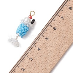 Glass Seed Beaded Pendants&nbsp;PALLOY-MZ01269-02