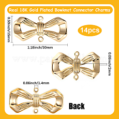 14Pcs Brass Bowknot Connector Charms&nbsp;KK-BBC0021-74
