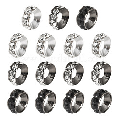 18Pcs 3 Colors Brass Rhinestone Spacer Beads&nbsp;RB-TADJ0001-01