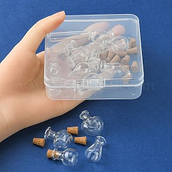15Pcs 15 Styles Mini High Borosilicate Glass Bottle Bead Containers&nbsp;BOTT-YW0001-01