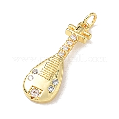Brass Micro Pave Clear Cubic Zirconia Pendants&nbsp;KK-D289-01G-01