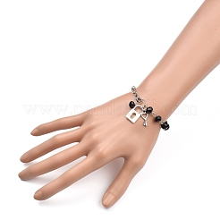 Key & Lock Alloy Charm Bracelets&nbsp;BJEW-JB05349-04