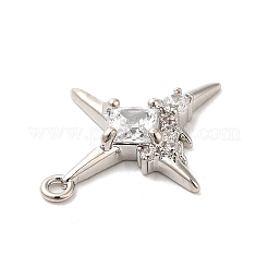 Brass Micro Pave Cubic Zirconia Pendants&nbsp;X-KK-Q772-04P