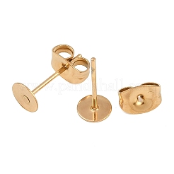 Ion Plating(IP) 304 Stainless Steel Stud Earring Findings&nbsp;X-STAS-H436-24G-5mm