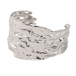 Fashionable Texture 304 Stainless Steel Cuff Bangles for Women&nbsp;BJEW-D048-05P