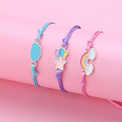 3Pcs Alloy Enamel Link Bracelets&nbsp;WG909F0-01