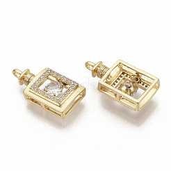 Brass Micro Pave Clear Cubic Zirconia Pendants&nbsp;X-ZIRC-T011-17G-NF
