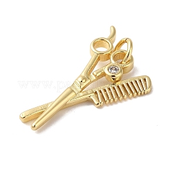 Rack Plating Brass & Cubic Zirconia Pendants&nbsp;KK-L216-062G