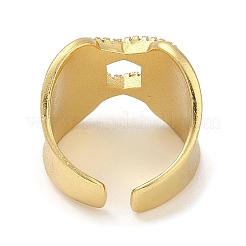 Rack Plating Brass Micro Pave Cubic Zirconia Cuff Finger Rings for Women&nbsp;RJEW-C114-20A-G