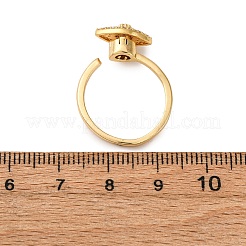 Brass Micro Pave Cubic Zirconia Rotating Cuff Rings&nbsp;RJEW-S636-02G