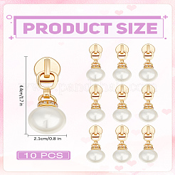 10Pcs Alloy & Round Resin Imitation Pearl Zipper Sliders&nbsp;AJEW-LP0006-95