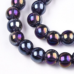 Electroplate Transparent Glass Beads Strands&nbsp;GLAA-T032-T6mm-AB03