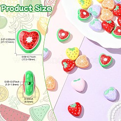 30Pcs 6 Styles Heart Print Opaque Acrylic Beads&nbsp;FIND-CJ0004-62
