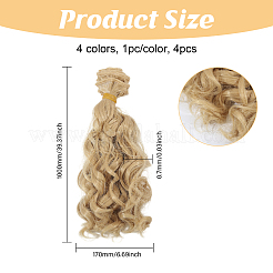 4Pcs 4 Colors PP Hair Doll Wig Hair&nbsp;DIY-GL0005-56A