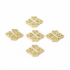 Brass Micro Pave Clear Cubic Zirconia Connector Charms&nbsp;KK-E068-VB338