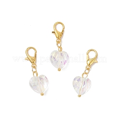 Heart Glass Pendant Decorations&nbsp;HJEW-JM03770-02