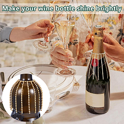 4Pcs Brass & Iron Rhinestone Wine Glass Charms&nbsp;HJEW-OC00282