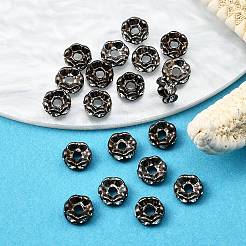 Brass Rhinestone Spacer Beads&nbsp;X-RB-A014-L6mm-01B