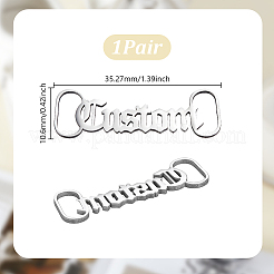 1Pair Word 304 Stainless Steel Tag for Shoelaces&nbsp;STAS-GA0001-76