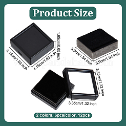 2 Colors Square Acrylic Loose Diamond Storage Boxes with Visible Window&nbsp;CON-OC0001-74A