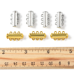 8 Sets 2 Colors 3-Strands Brass Magnetic Slide Lock Clasps&nbsp;KK-FS0001-60