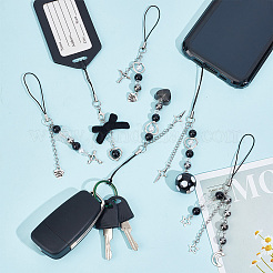 Alloy & Iron & Acrylic Bead Mobile Straps&nbsp;HJEW-AB00625