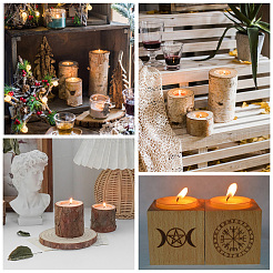 Wooden Candle Holders Set&nbsp;AJEW-SD0001-21E