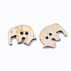 2-Hole Carved Wooden Buttons&nbsp;BUTT-T007-035