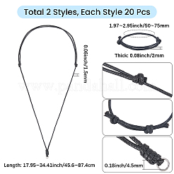 40Pcs 2 Styles Adjustable Waxed Cord Pendant Necklace & Bracelet Makings&nbsp;NJEW-SC0001-63