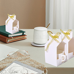 Square Blank Paper Gift Storage Boxes with Ribbon&nbsp;CON-WH0089-115