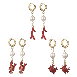Ocean 304 Stainless Steel Enamel Hoop Dangle Earrings&nbsp;EJEW-JE07323