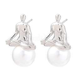 Brass Stud Earrings&nbsp;EJEW-G471-44P