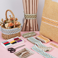 9.9M 3 Colors Leaf Pattern Polyester Jacquard Ribbon&nbsp;OCOR-CY0004-60