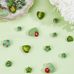 40Pcs 10 Styles Mixed Styles Handmade Lampwork Beads&nbsp;LAMP-PA0001-68A